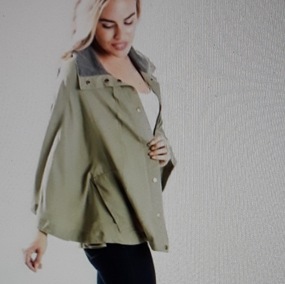 All For Color Olive Poncho Cape NWT - Picture 3 of 7